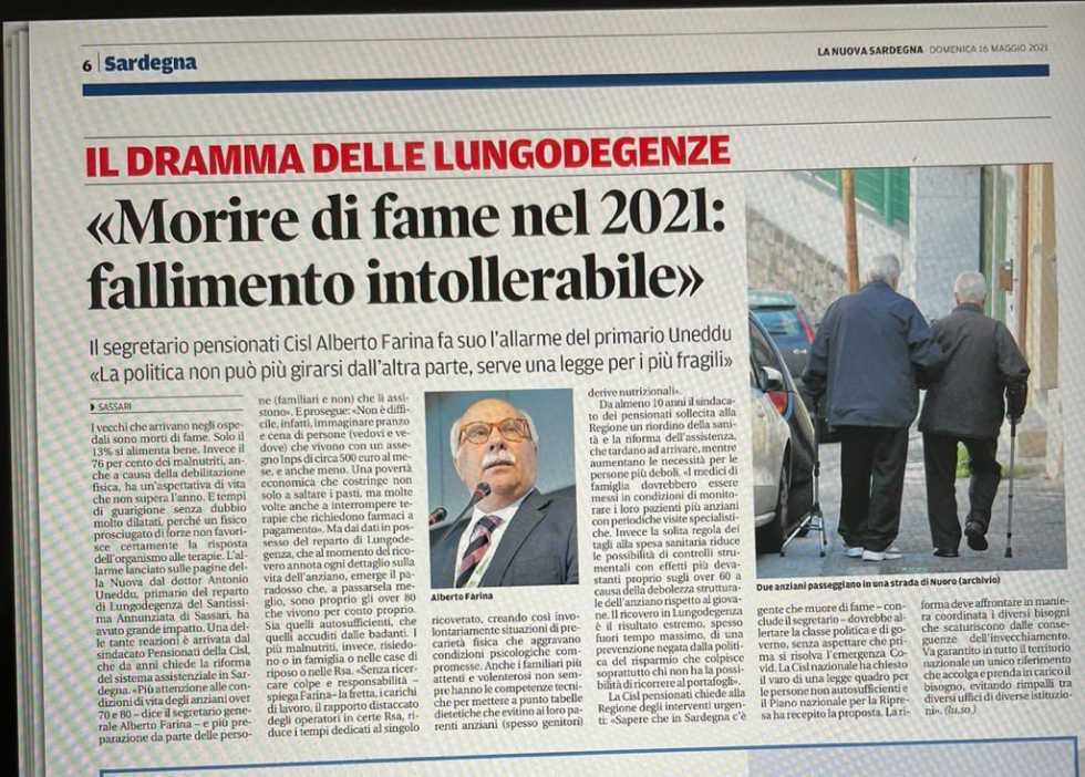 Alberto Farina fa oggi, sulla nuova Sardegna, il suo appello per una legge sulla NON AUTOSUFFICIENZA