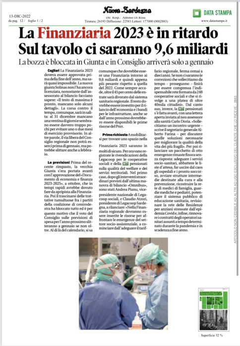 Allarme FNP Cisl Sardegna 