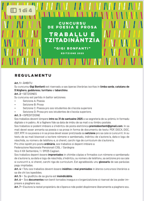 AL VIA LA TERZA EDIZIONE DEL PREMIO TRABALLU E ZITADINATZIA DEDICATO A GIGI BONFANTI